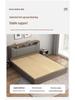 Modern Minimalist Solid Wood Panel Bed - Double (1.8m) or Single (1.2m) for Master Bedroom or Rental Room