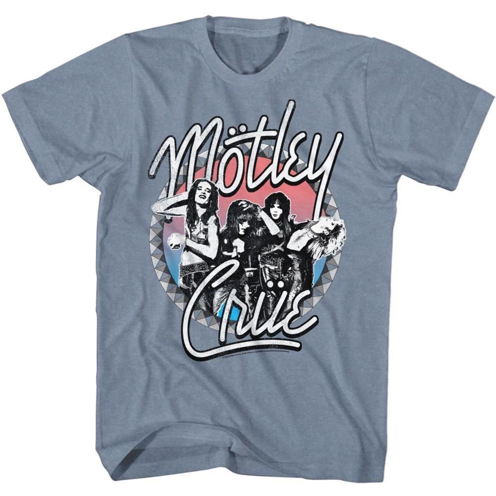 Motley Crue Studded Vintage Indigo Heather T-Shirt Unisex T-Shirt S