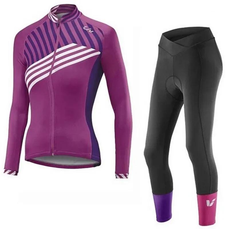 

2025 Liv Зимний велосипедный комплект джерси с длинными рукавами, теплая велосипедная куртка, майка для велоспорта, одежда для шоссейного велосипеда, униформа, велосипедные женские комплекты S