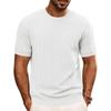 Men's Summer T-shirt Knitted European And American Retro Style Round Neck Long Sleeved Shirt