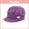 Heart Embellished Knitted Hat Winter Warm Thickened Pumpkin Cap Outdoor Gift