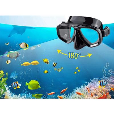 Set de Snorkel Seco Máscara de Buceo Profesional Scuba Gafas de Natación Antifugas Antivaho Lentes de Visión Amplia Adultos