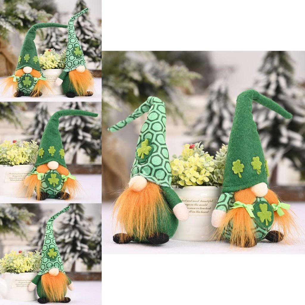 St. Patrick's Day Green Leaf Doll Adorable Irish Leprechaun Plush Decor For Festivities