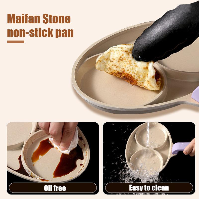 Small Fried Egg Pancake Pan 2-Cup Nonstick Egg Omelet Frying Pan Thickened Breakfast Burger Maker Egg Steak Cooking Pan Cookware
