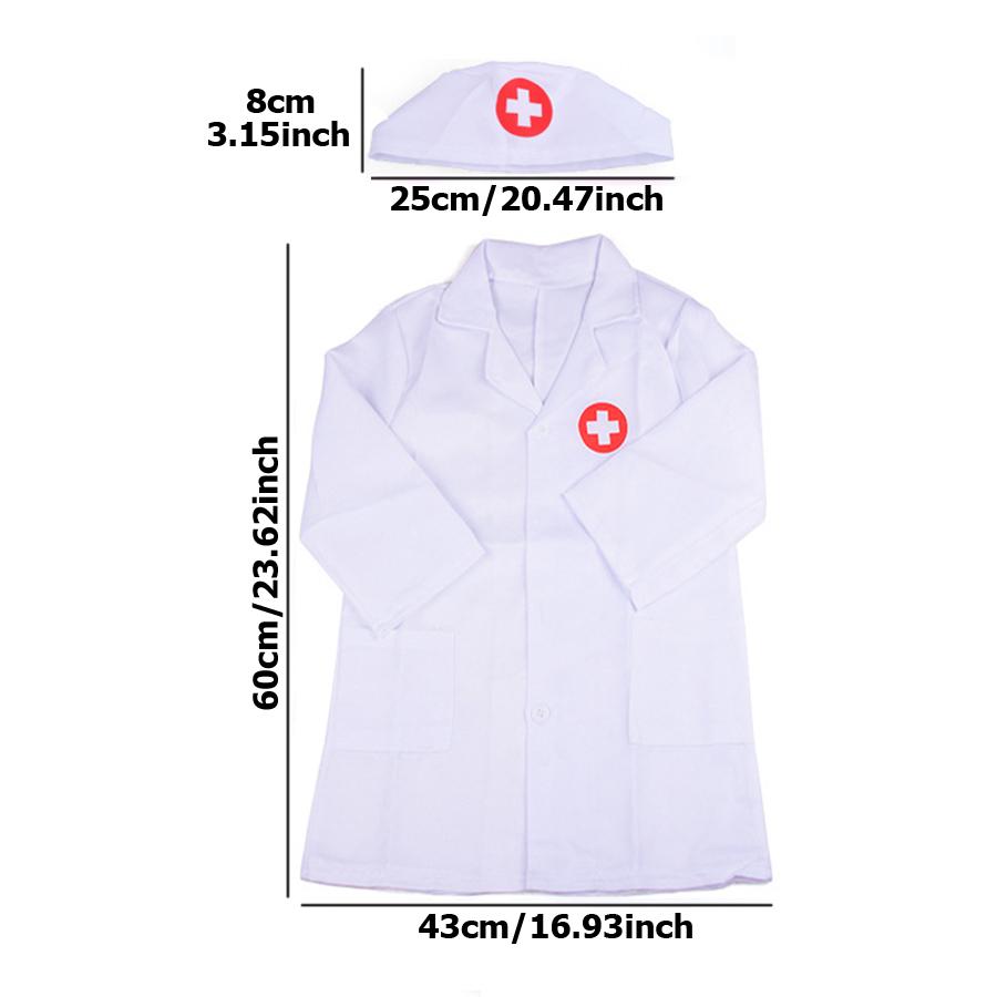 1set Children Cosplay Doctor Uniform Nurse Uniform Kids Creative Pretend Toys Role Playing Doctor Toys Gift for Kids