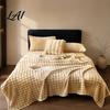 High Density Flannel Throw Soft Plush Blanket 3D Bubble Rabbit Fur Texture Thickened Thermal Comfortable Couch Throw Double-Sided Milk Velvet