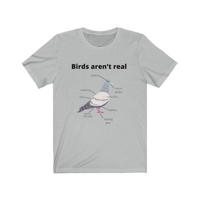BirdWorks Schema Drone Uccello Maglietta Divertente, Magliette Gli Uccelli Non Sono Reali Maglietta Classica