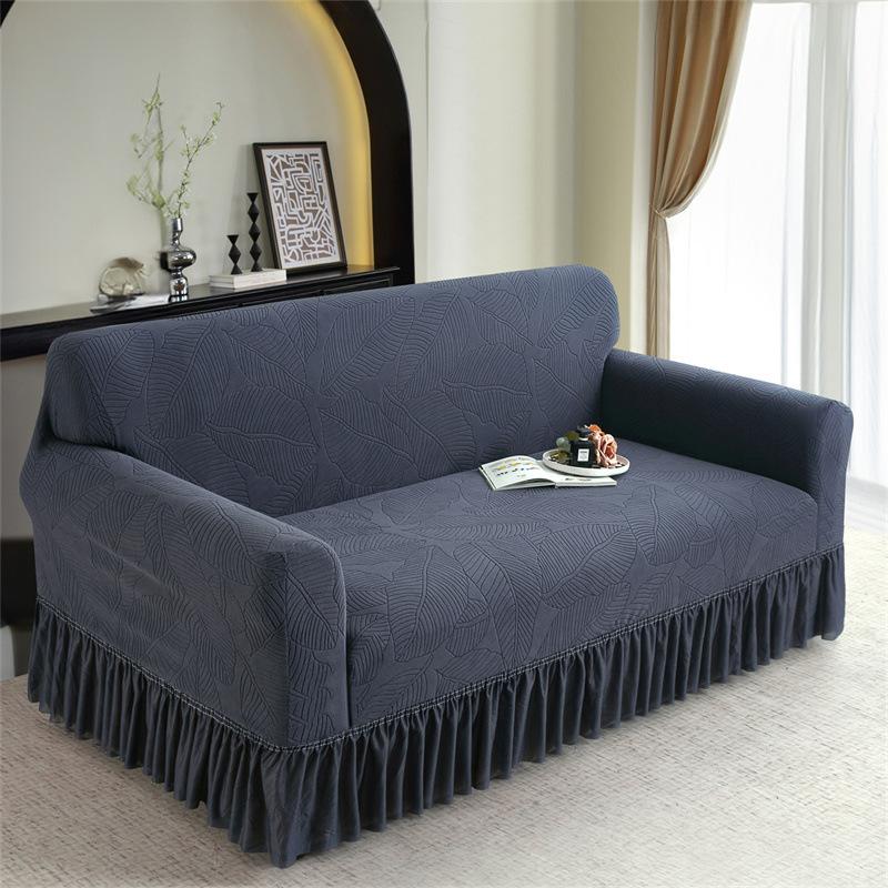 Thickened Skirt Jacquard Sofa Cover, Old-Fashioned All-Inclusive Sofa Cover, Elastic Universal Type