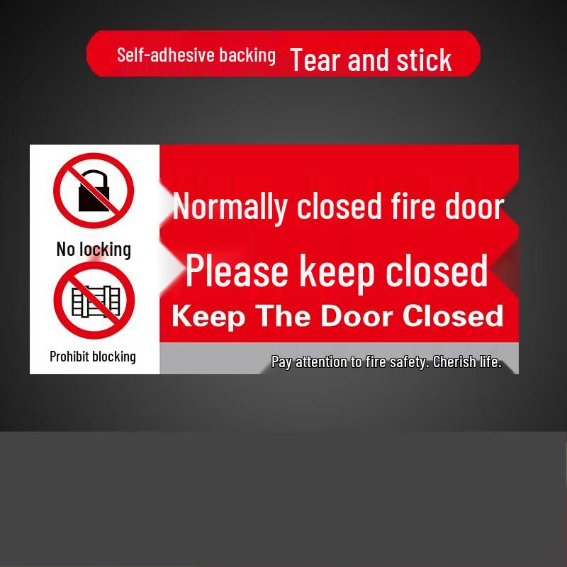 MOLUONA Normally Closed Fire Door Safety Sticker