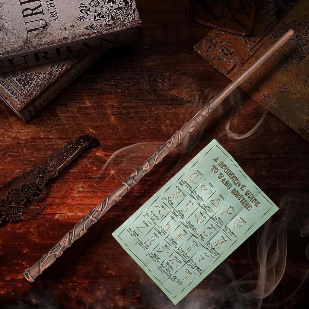 Meccol Hermione Wand Magic Wand Costume Magic Harry Potter Wand with Steel Includes and Storage Case Set, Accessory, Prop, Built-in Core,