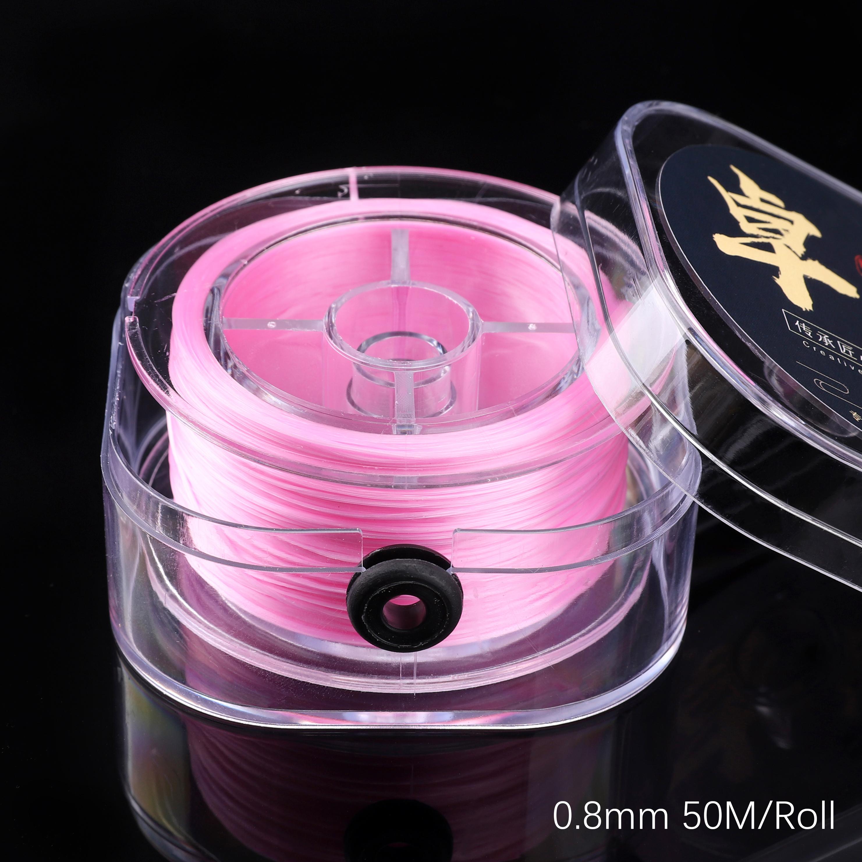 

50-100 метров Эластичная нить Круглая Кристальная нить Нейлоновая Резиновая Эластичная нить для изготовления ювелирных изделий Бисероплетения Браслетов 0.8mm 50meter розовый