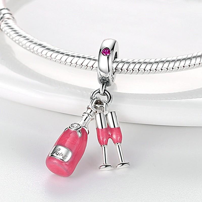 Copper Colorful Food Charms Beads Fruit Beer Lollipops Ice Cream Hamburger Dangle Fit Original Pandora Bracelet Diy Jewelry