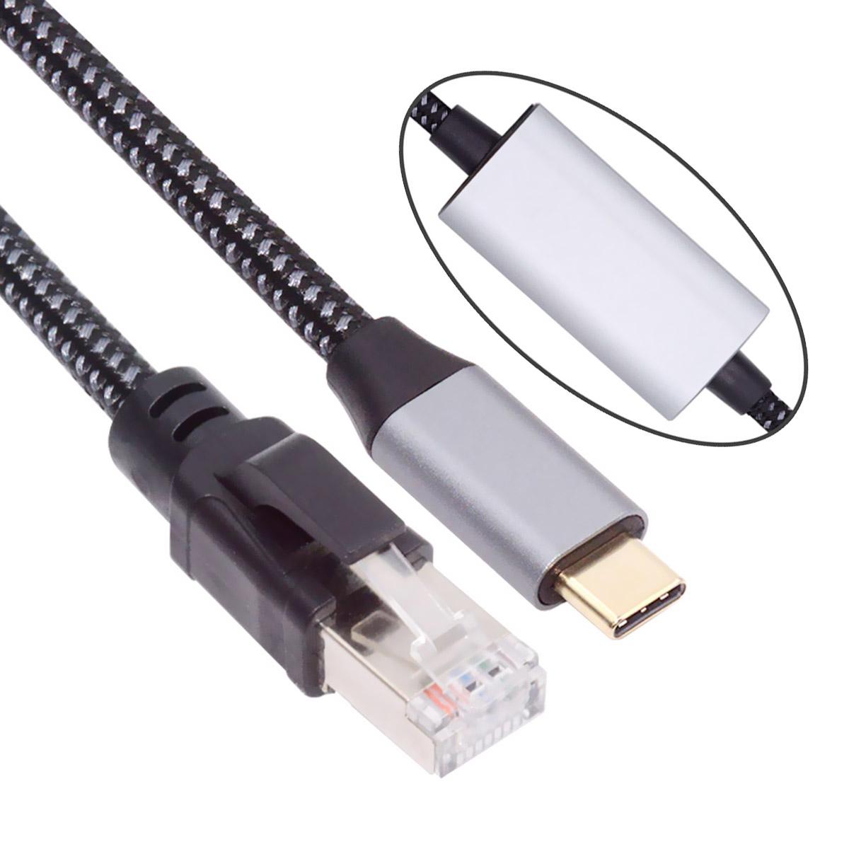 

UT-024-TC Кабель USB-C к Ethernet Шнур USB Type-C на RJ45 Male 1000 Мбит/с Gigabit LAN Сеть Совместим с Thunderbolt3 A
