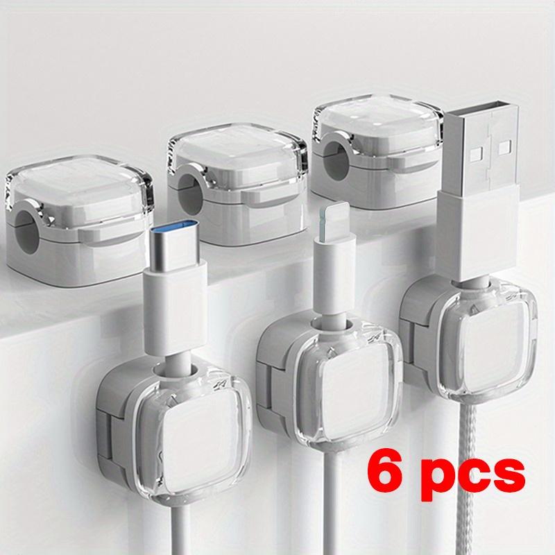 

6PCS Cable Organizer Cables Clips Adjustable Cord Holder Under Desk Cable Management Wire Keeper Organizer Holder белый