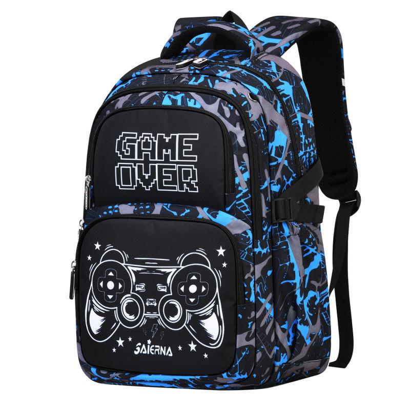 School Bag For Elementary School Students Solid Color Graffiti Large Capacity Children Backpack 3Pcs Set Backpack