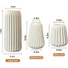 White Nordic Vertical Stripe 3-Piece Decorative Vase Set