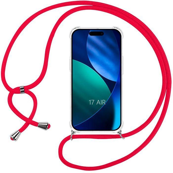 Coque pour iPhone Air, Protection Anti-Rayures Transparente TPU - Cordon Rouge