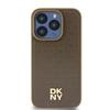 Dkny Dkhmp15Mpshrpsw iPhone 15 Plus / 14 Plus 6.7 Brązowy/Brown Twardy Futerał Wzór Skóry Metalowe Logo Magsafe