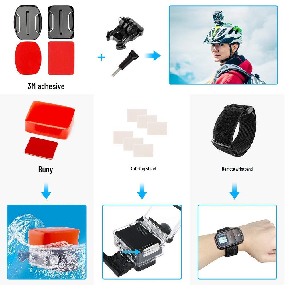 45-in-1 Wasserdichtes GoPro Sportkamera Zubehör Set mit Brustgurt für GoPro DJI Xiaoyi SJCAM