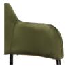 Lima Green Velvet Chair with Armrests and Black Legs