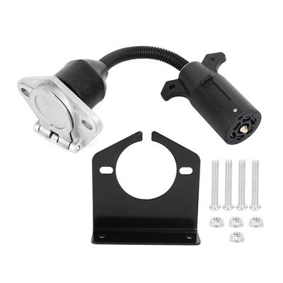 7 Flat Blade To 7 Round Pin Adapter US Type Universal for Most RV Trailers Semi Trailers