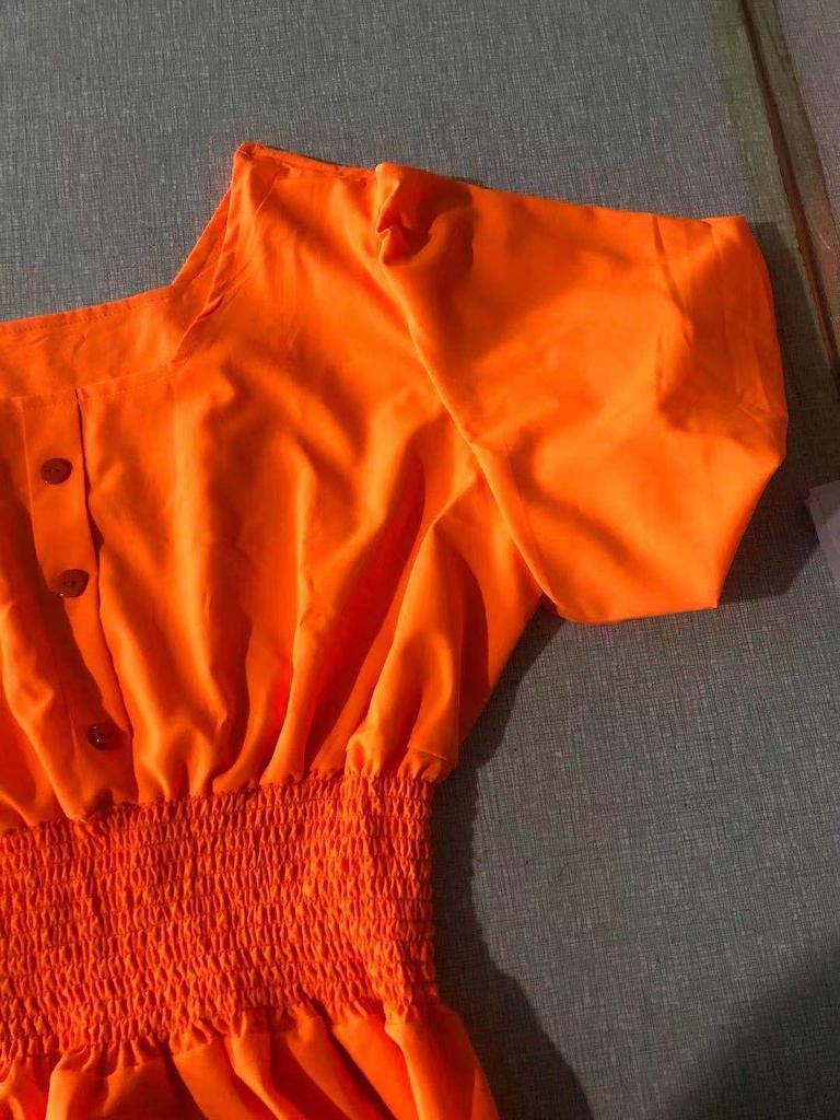 2025 Damen Sommer Maxi Sonnenkleid mit eckigem Ausschnitt & Puffärmeln