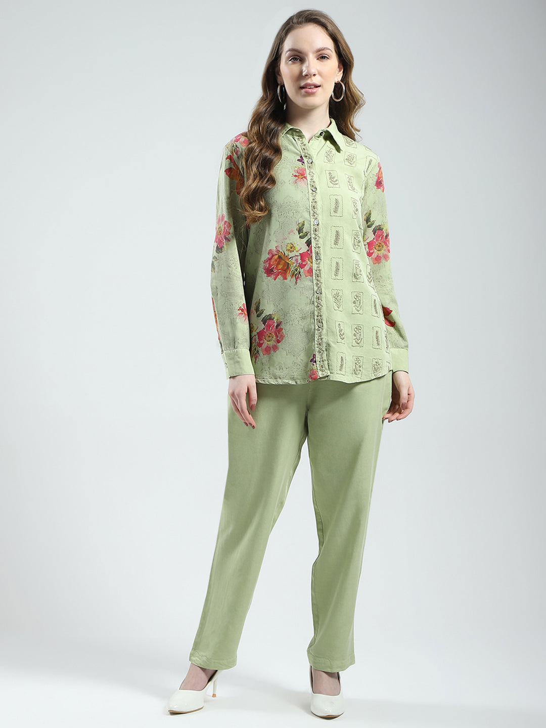 Monte Carlo Womens Regular Fit Printed Coordinate Set M зелёный