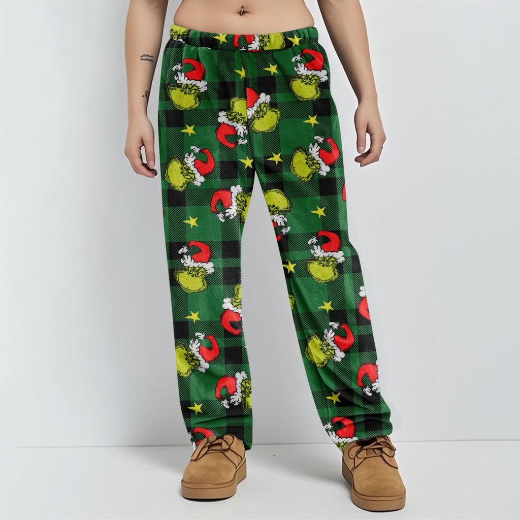 Pyjamasbukser Nattøy Fritidssnor Elastisk midje Bukser Komfortable Rette Yoga Løse Bukser