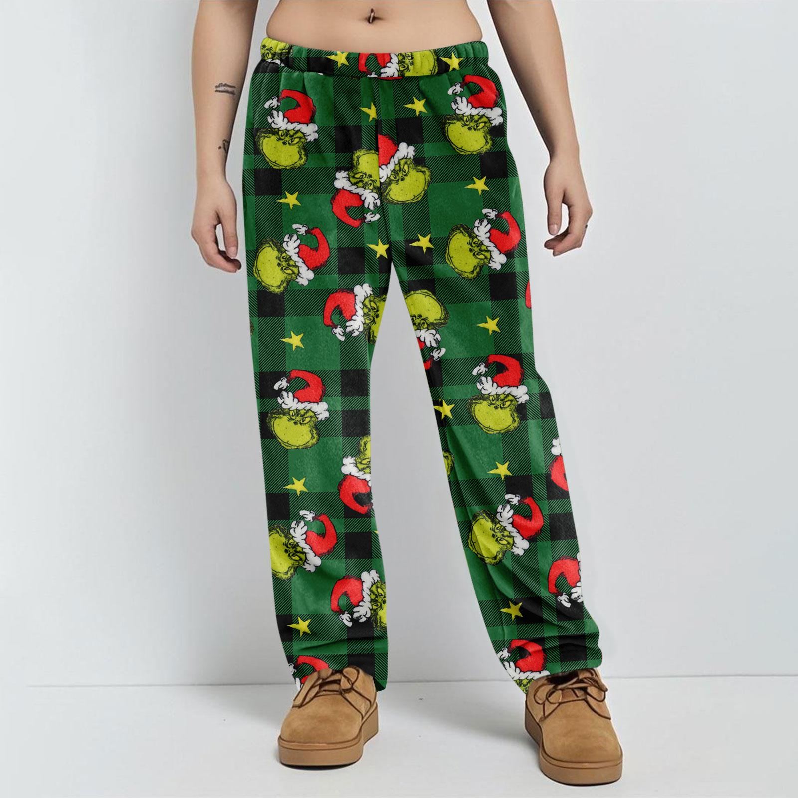 

Пижамные брюки Домашняя одежда Повседневные Брюки на кулиске с эластичной талией Удобные Прямые Брюки для йоги Свободные XL зелёный