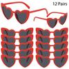 12/16 Pairs Per Set Heart Shaped Sunglasses Women Stylish Vintage Design Decor Sun Glasses Trendy Fashion Cute Outdoor Shades