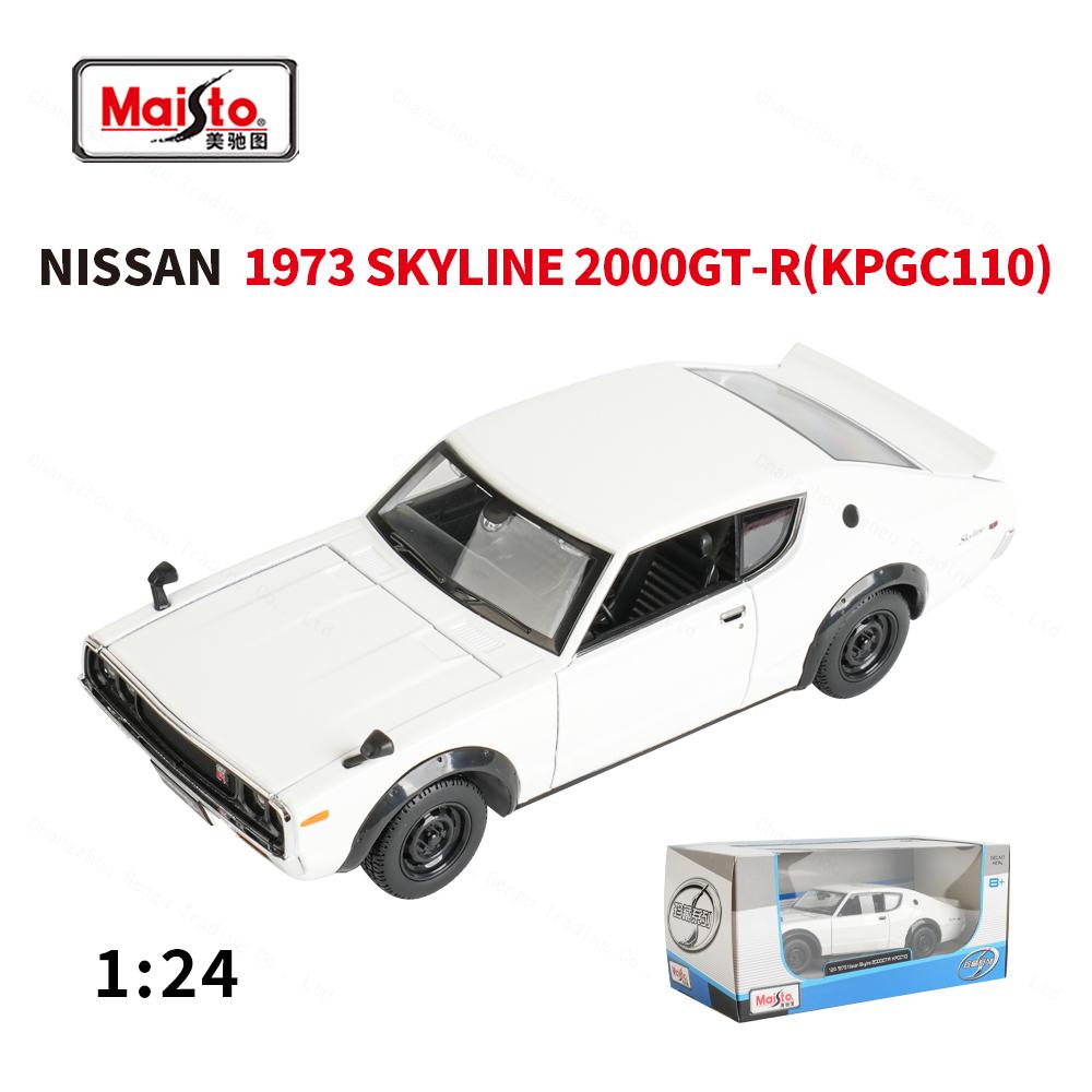

Maisto 1:24 1973 Nissan Skyline 2000GT-R (KPGC110) Static Die Cast Vehicles Collectible Model Car Toys белый