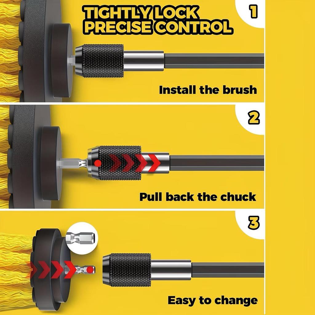 3-Piece Electric Drill Cleaning Brush Set