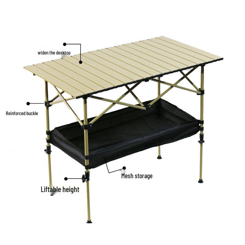 ZISIZ Outdoor Adjustable Foldable Egg Roll Table