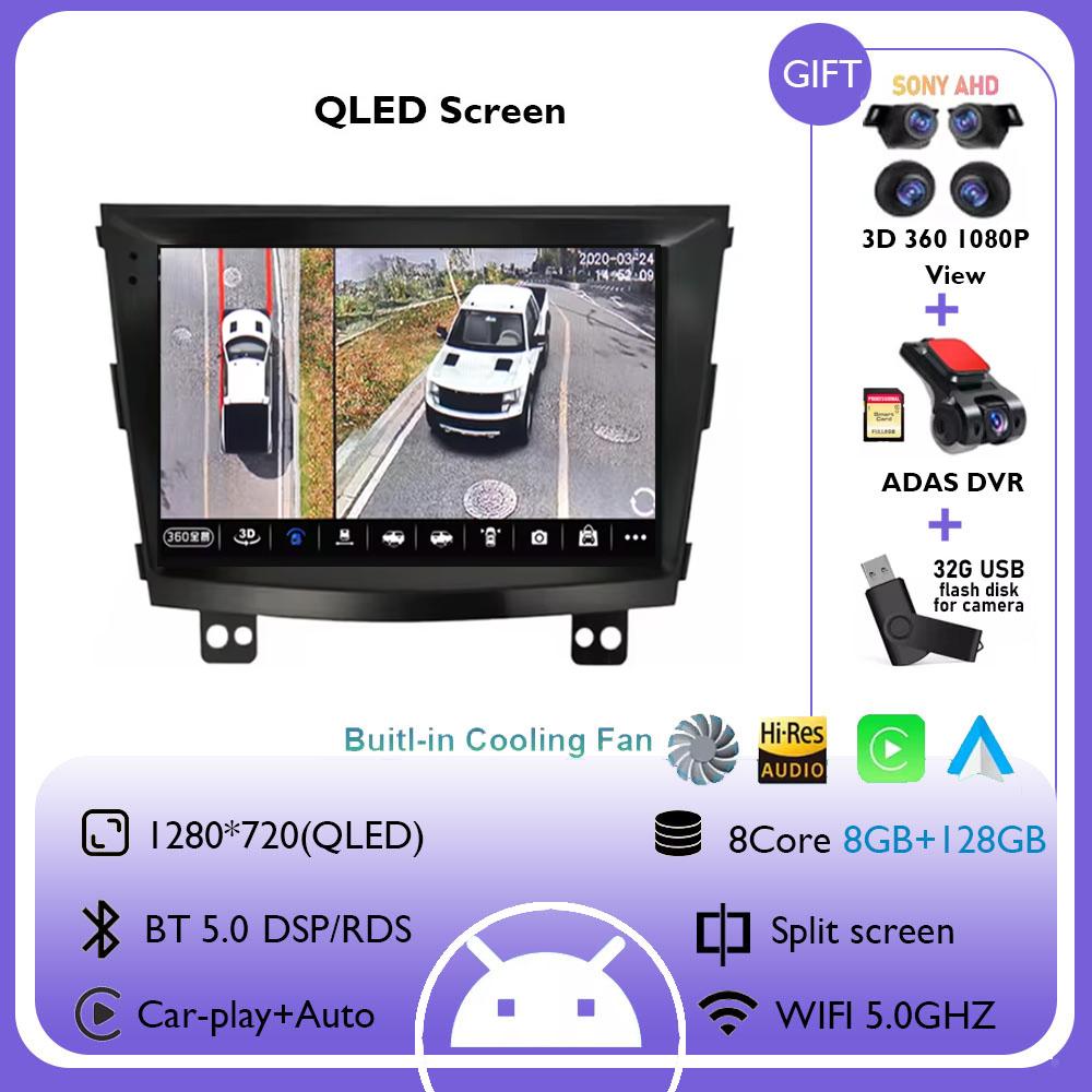 Android 14 For SsangYong Tivolan Tivoli 2014 - 2017 Car Video Multimedia QLED 4G+WIFI DSP GPS Radio Player 360 Camera Head Unit