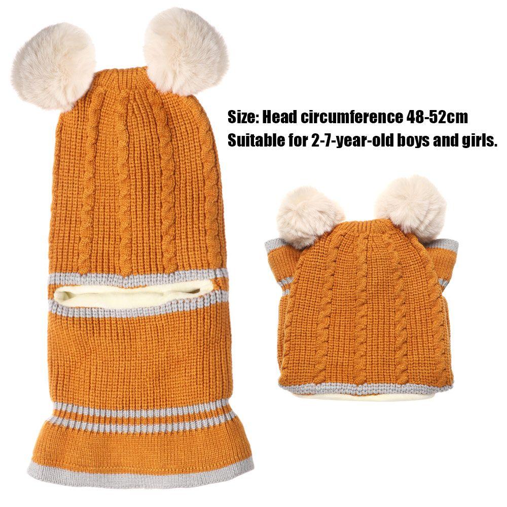 Masked Cap Winter Warm Baby Beanie Hat Cartoon Balaclava Hat Children Knitted  Cap Neck Face Guard