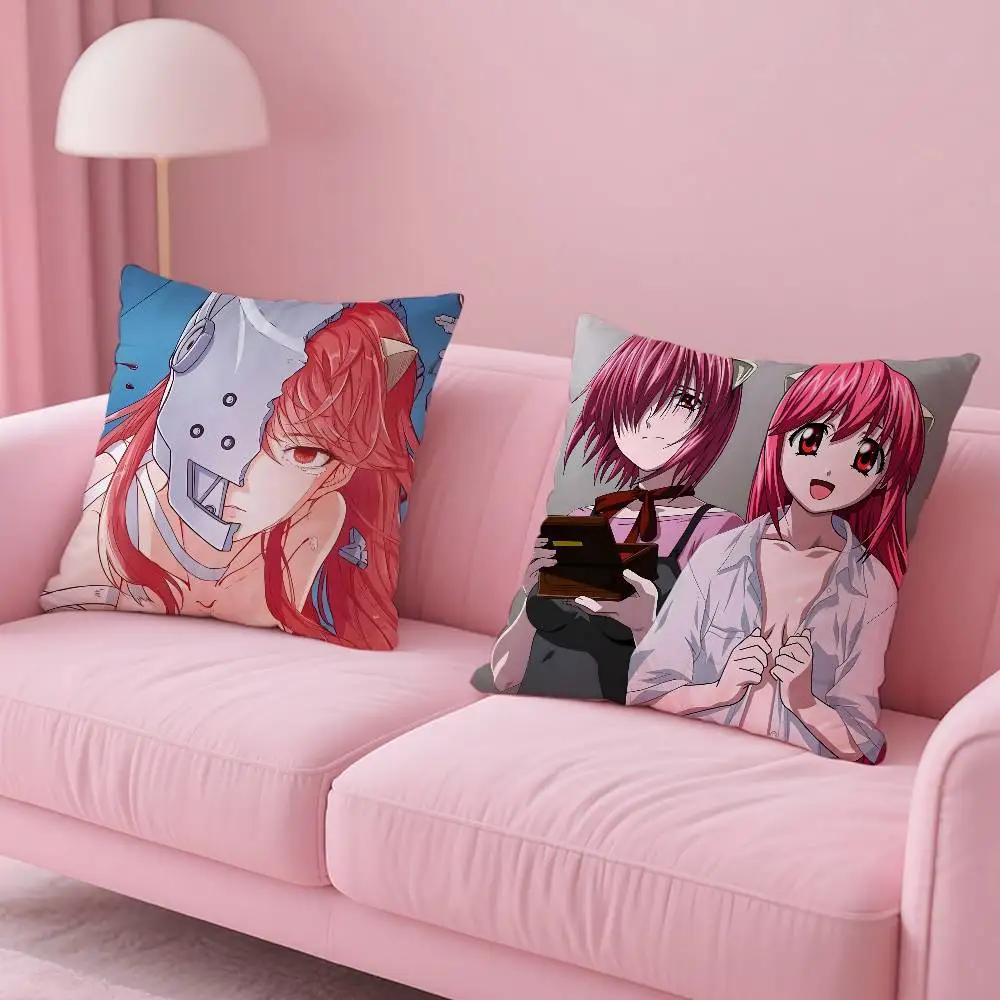 Anime E-Elfen L-Lied Pillow Case Custom Printed Brushed Fleece Pillow, Baby Skin-Touch, Eco-Friendly Dye-Sublimation Cushion For