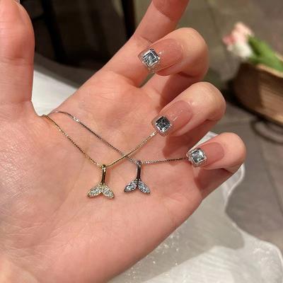 Delphinschwanz-Halskette für Damen und Mädchen, Party-Schmuck, Geschenk, Anhänger, Schlüsselbeinkette