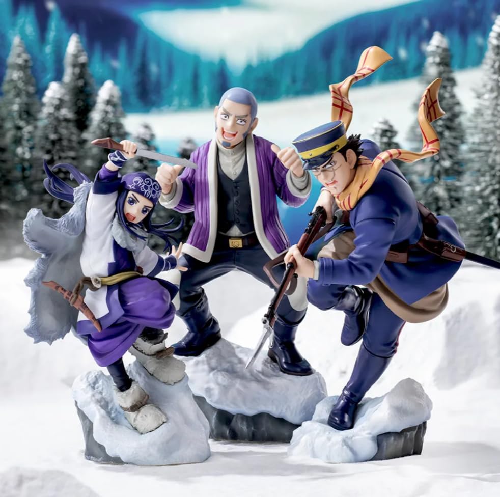Saichi Sugimoto & Asirpa & Yoshitake Shiraishi Figures XrossLink Golden Kamuy Official [Set of 3]