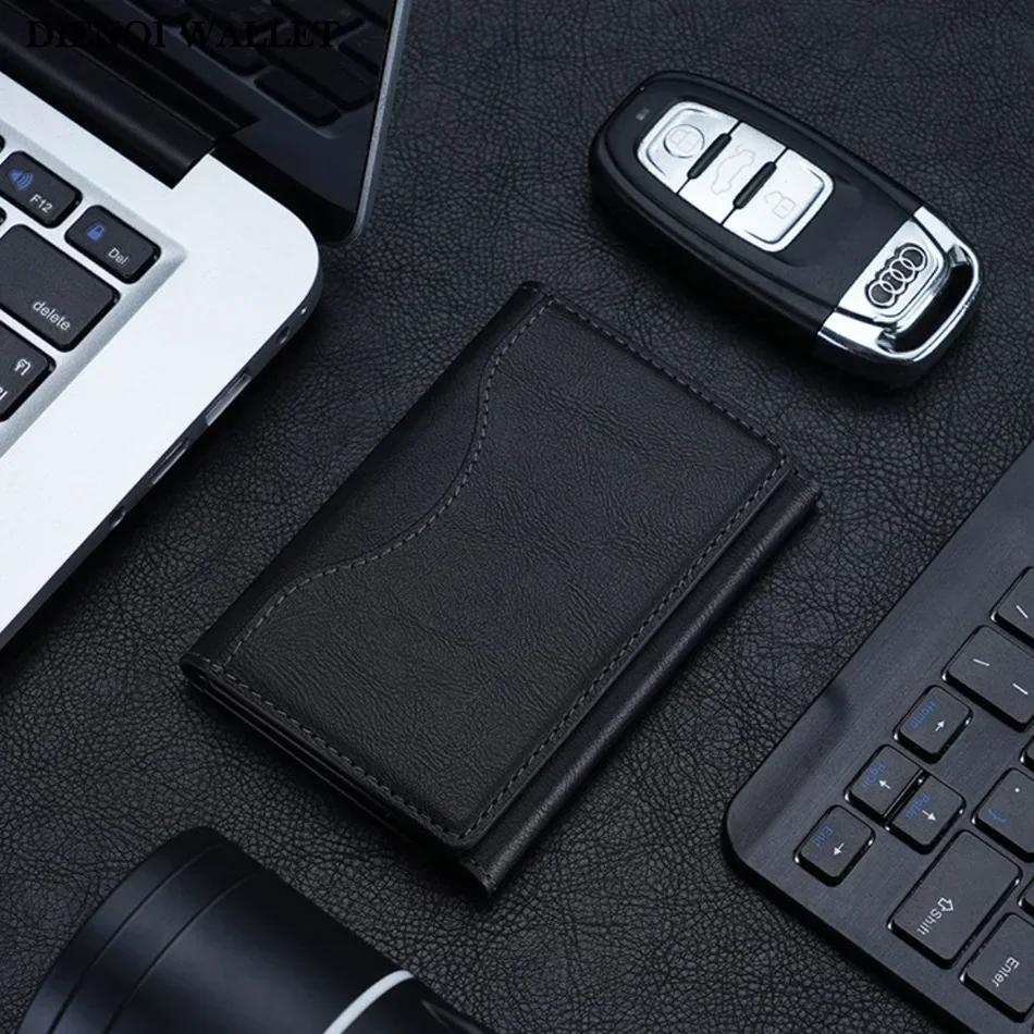 Men Magsafe Card Holder Unisex PU Leather Magnetic Cardholder Card Bag Wallet for Apple for Phone 16 15 14 13 12 Pro Max Mini