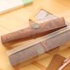 Leather Roll-Up Pouch W/ Embossed Buckle Vintage Treasure Map Pencil Case Large Capacity School Office Organizer