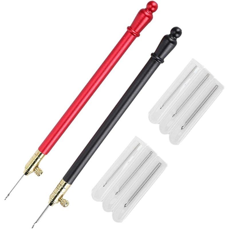 French Crochet Hook With 9 Needles, Stainless Steel Ergonomic Handle For Sewing, Beading, Knitting, DIY Projects