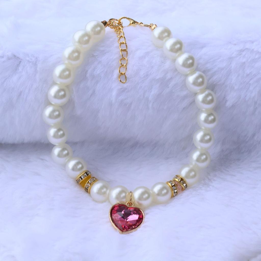 New Hot Selling Pet Pearl Necklace Devon Cat Color Vintage Fashion Pearl Collar Dog Pendant Accessories