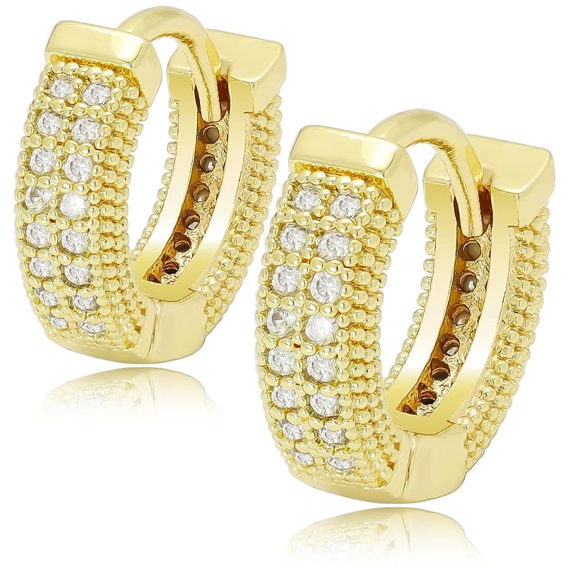 

[Adelina Style] hoop earrings Popularity Leave it on 1 pair rhinestone cubic zirconia silver earrings S925 men s ladies Compatible with metal