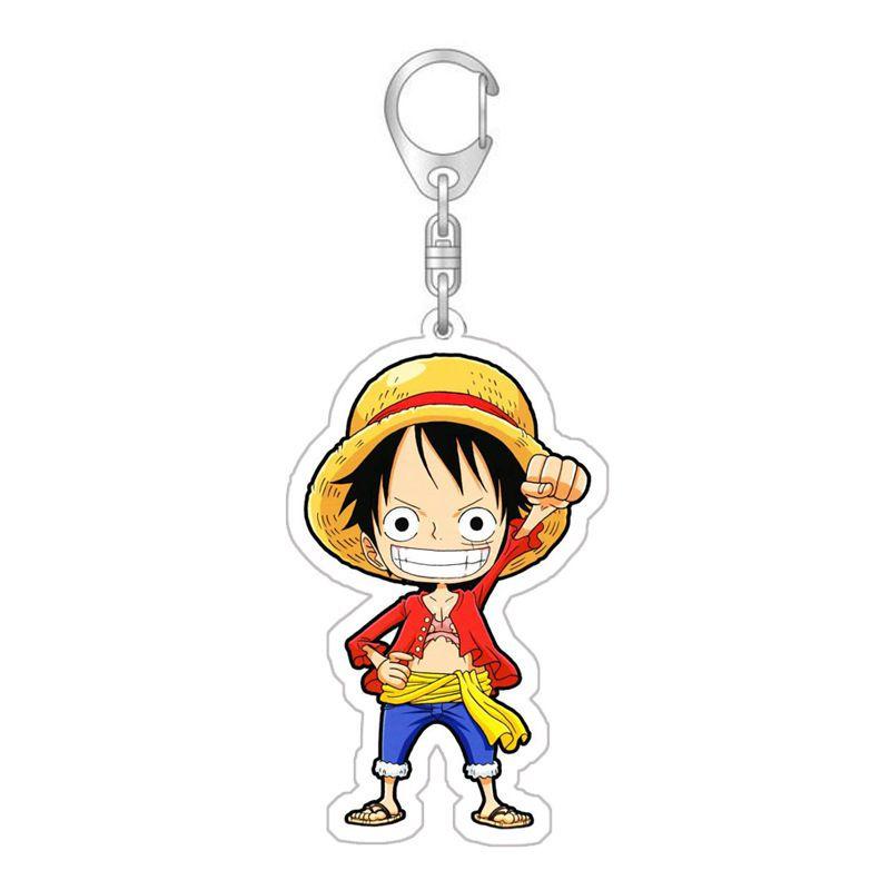 One Piece Luffy Zoro Roberto Keychain Toy Bag Pendant Double Sided Acrylic Gift For Kids