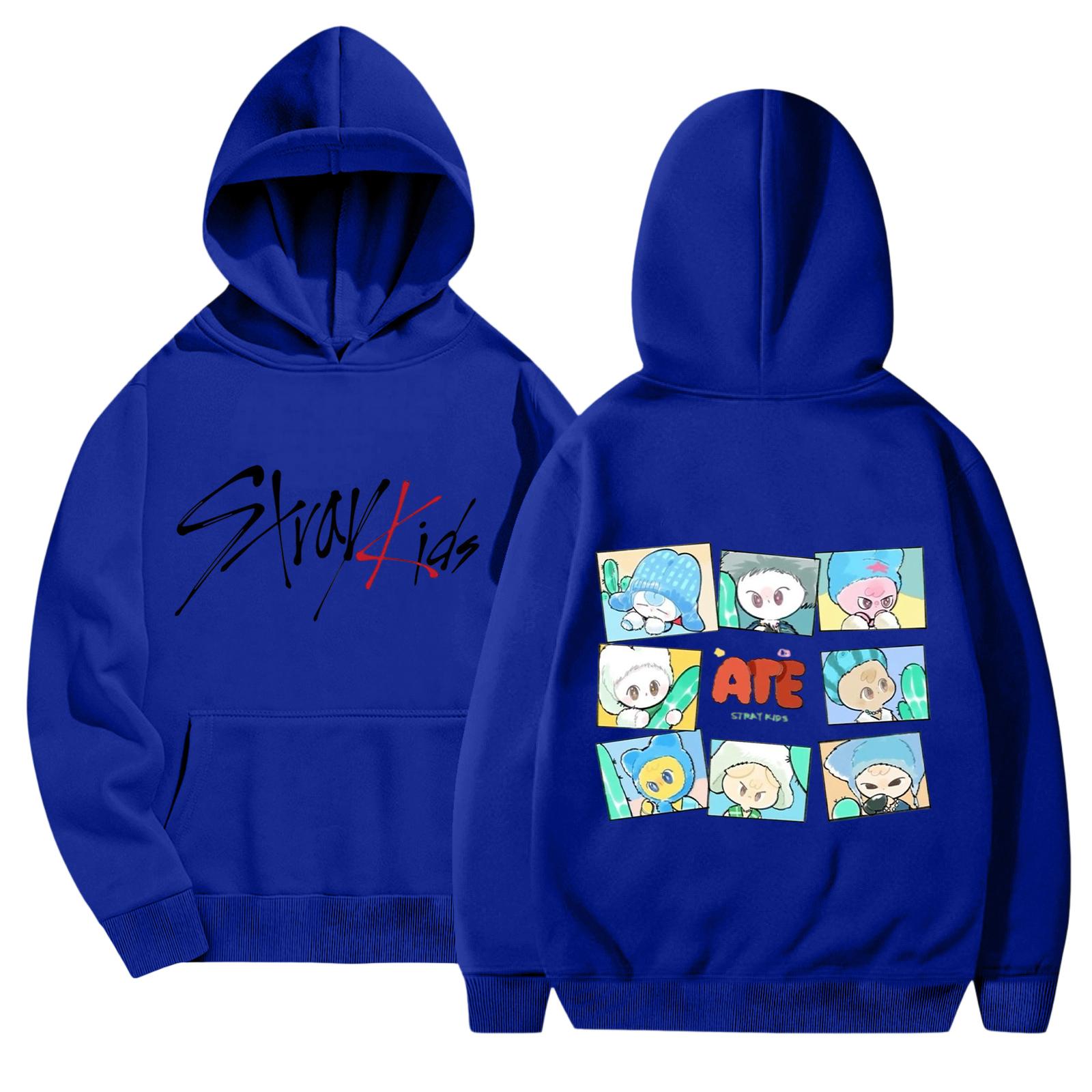 Unisex Fashionable Casual Long Sleeved Loose Printed Hooded Sweatshirt XL