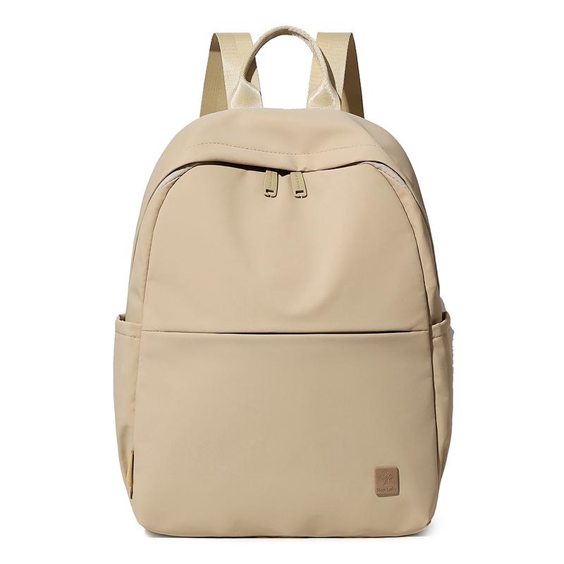 Solid Color Backpack Women's Large Capacity Nylon Bag Student Schoolbag