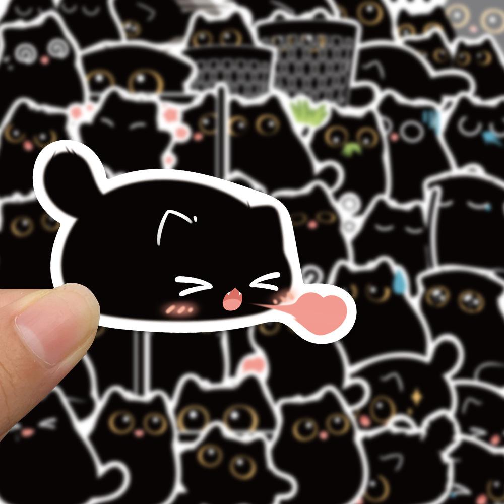4080Pcs Kawaii Black Cat Stickers Scrapbook Luggage Motorcycle Laptop Refrigerator Cute Animal Decal Sticker For Kids Gift