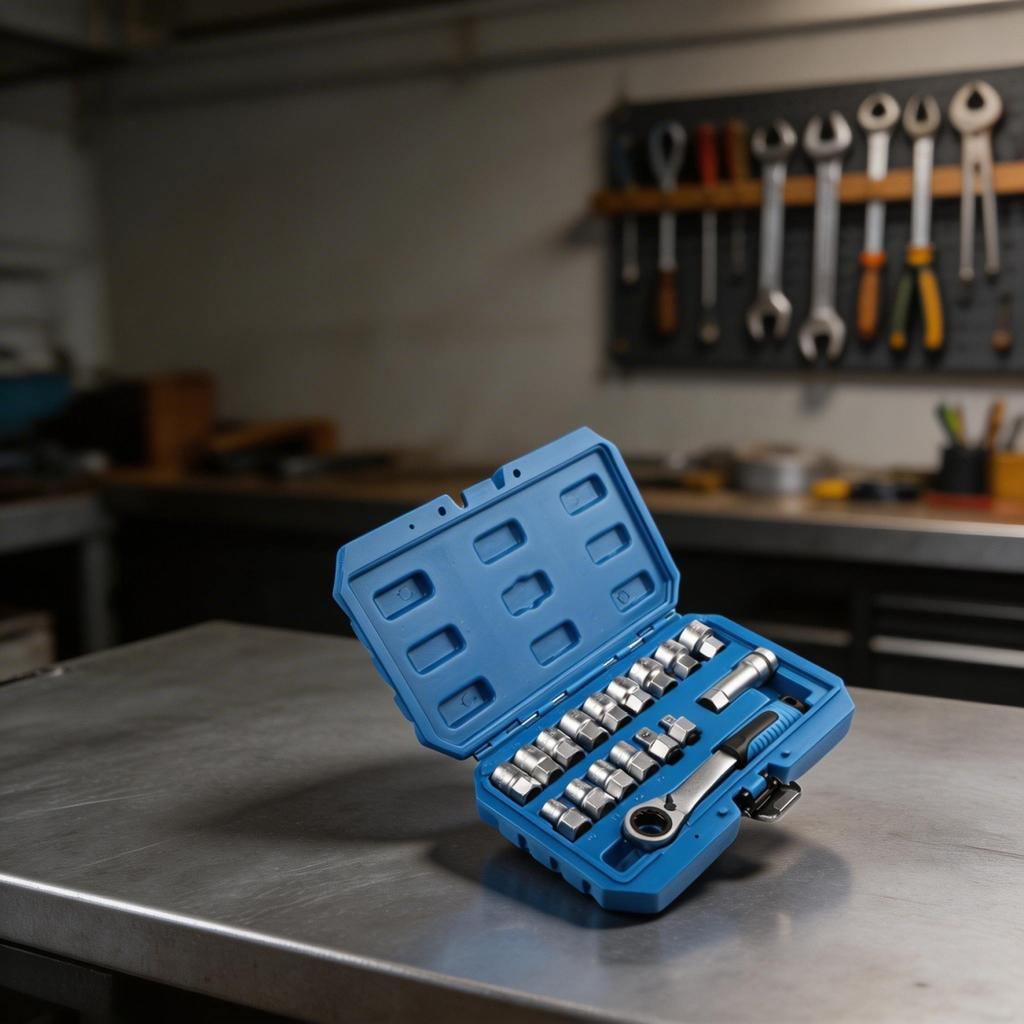 17 Piece Pass Through Socket Set with Ratchet for Automotive and Machine Repair