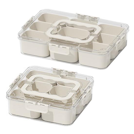 Snack Box Container with Multiple Compartments BPA Free Transparent Lid Design Refrigerator Organizer Food Storage Box