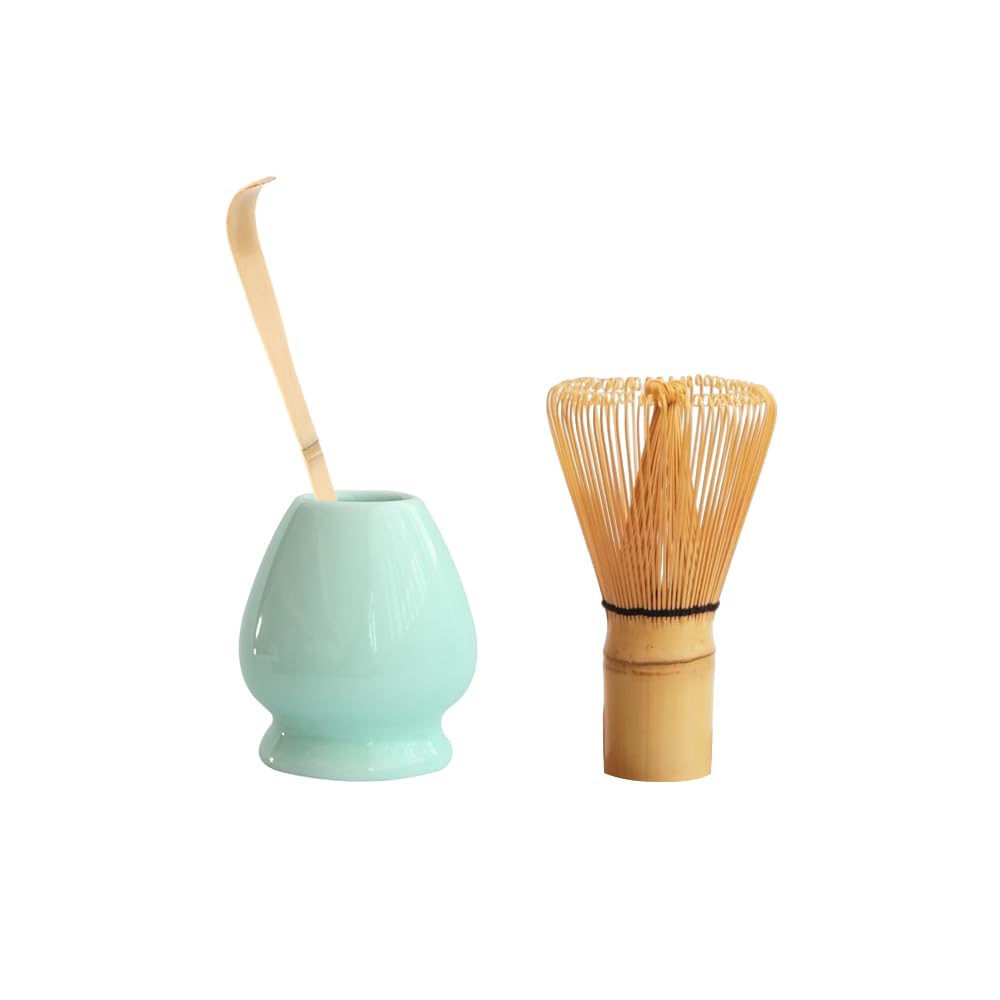Japanese-style Matcha Tea Ceremony Set, 100-piece Tea Brush Set, Song Dynasty Bamboo Tea Ceremony Utensils, 3-Piece Set (Blue)